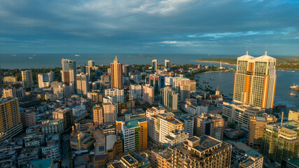 Fototapeta na wymiar Aerial of Dar es Salaam city in Tanzania