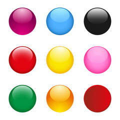 Illustration set of design elements.Set of multi-colored buttons on a white background