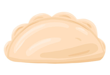 Ukrainian tradishional dish varenyky. Cartoon dumpling pierogi