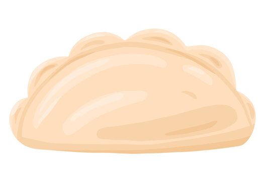 Ukrainian tradishional dish varenyky. Cartoon dumpling pierogi