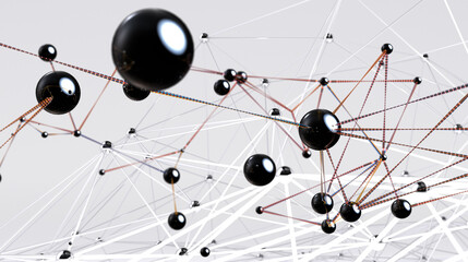 Global network. Blockchain. 3D illustration. Neural networks and artificial intelligence. Abstract  - connection