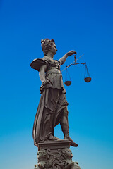 lady justice in Frankfurt as symbol for Law, Justice and order