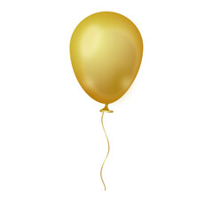 golden balloon isolated - vector illustration