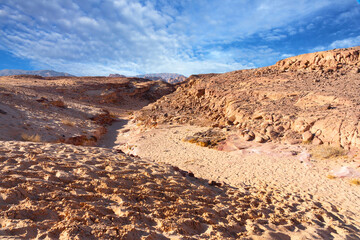 Rock mountain desert in Abu Galum National Park, Sinai, Egypt