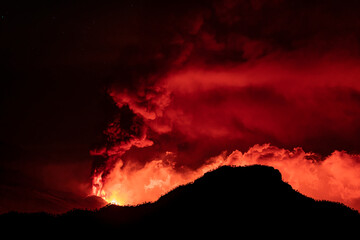 eruption of the volcano on the island of La Palma