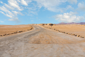 Desert road in Ras Mohammed National Park, Sharm Ash Sheikh, South Sinai, Egypt