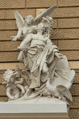 Sculptural decoration of Opera house buildings in Odessa, Ukraine