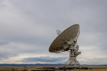 VLA radio telescope against cloudy sky