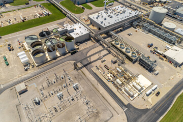 Aerial View of Massive Automotive Manufacturing Facility - Indiana