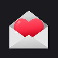 Love letter sign symbol. Email with heart icon. Illustration vector