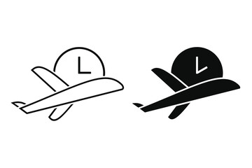 Flight delay. Flying time icon. Illustration vector