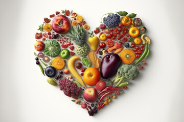 Healthy vegetables in heart shape