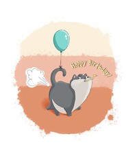 Cat with balloon