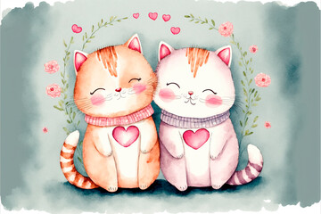 Valentine's Day Cute Cats in Love, Love is Love, Gift for Your Loved Ones