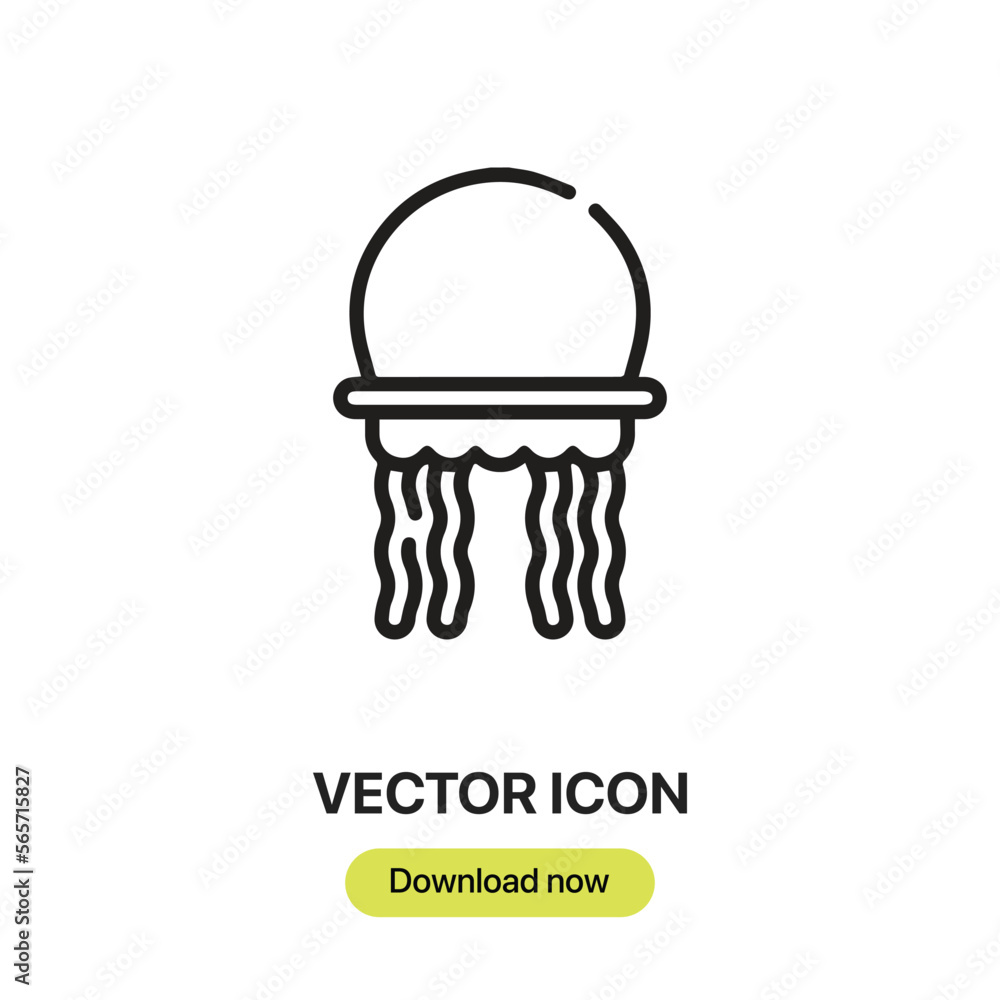 Poster jellyfish icon vector. linear style sign for mobile concept and web design. jellyfish symbol illustr