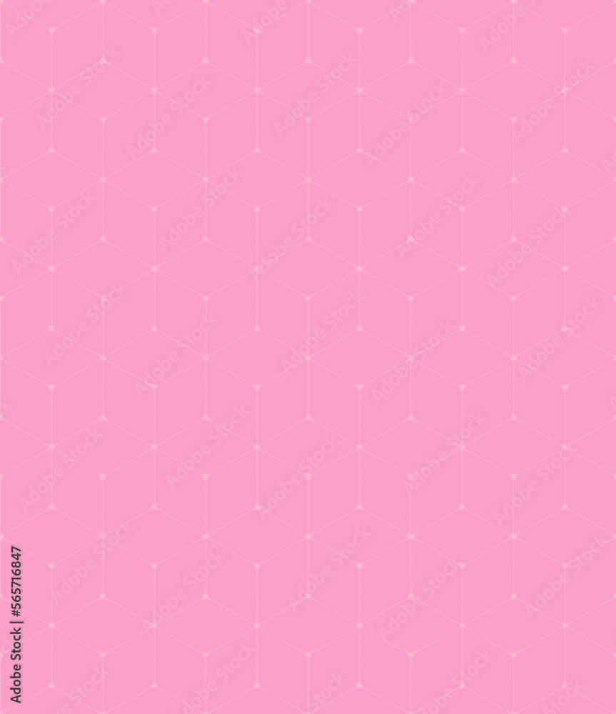 Poster light pink 3d cubes on pink background, seamless pattern. abstract and modern geometric background w