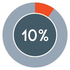 10 percent,circle percentage diagram template vector.
