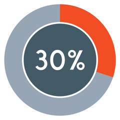 30 percent,circle percentage diagram template vector.