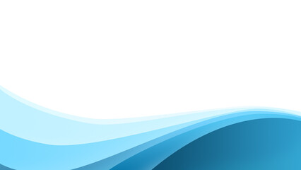 Ocean wave shape made of simple light blue and blue wavy lines on white. Simple abstract blue background with copy space. 4k resolution.