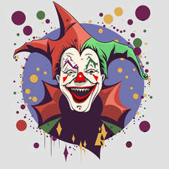 A Carnival Joker. Editable Vector Illustration