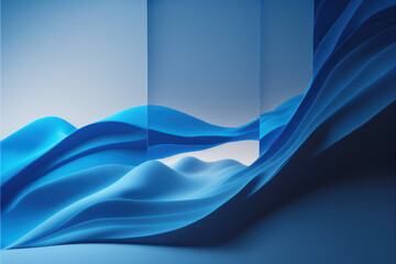 Obraz premium Windows 11 abstract blue background for desktop