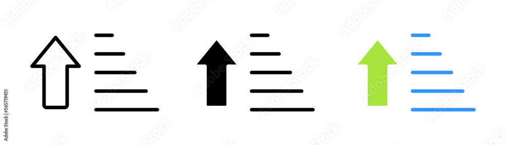 Poster arrow line icon. analytics, list, alphabetical sorting, order, ascending and descending sort button.