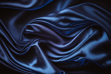 Fototapeta premium Abstract background in dark color, luxury silk fabric, generative ai