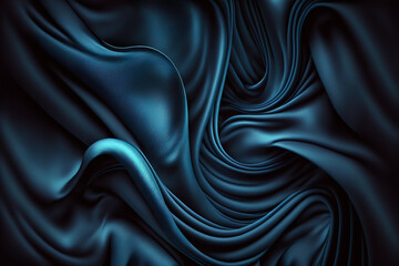 Obraz premium Abstract background in dark color, luxury silk fabric, generative ai