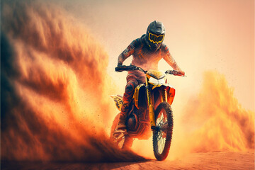 Fototapeta na wymiar Motocross, Generative AI, Illustration