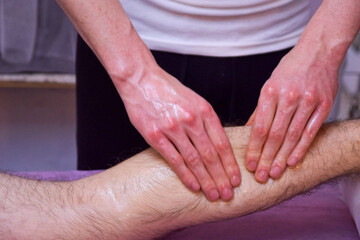 Fototapeta premium close up of a person holding a massage
