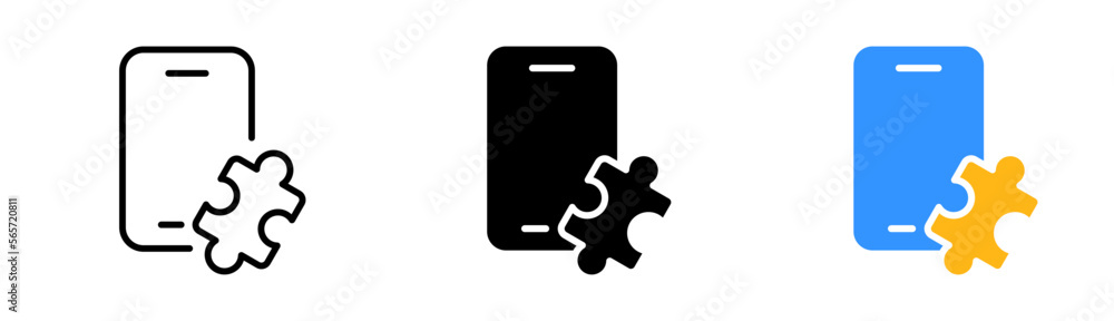 Poster puzzle with phone set icon. settings, solve problems, perform tasks, processing, control panel, devi