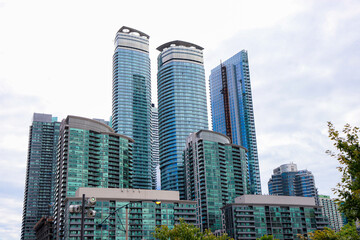 Fototapeta na wymiar Downtown Toronto skyscrapers skyline architecture - high rise residential modern glass tower buildings 