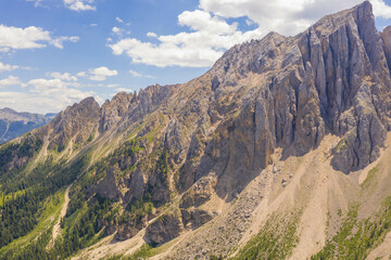 Drone photography of mountain forest and peaks