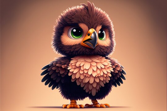 cartoon cute eagle - generative ai