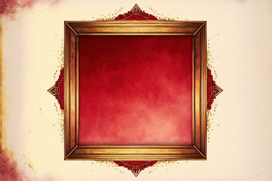 Red and gold frame, Generative AI