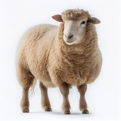 Fototapeta premium Coopworth sheep breed isolated on white background. Generative AI