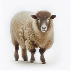 Dalesbred sheep breed isolated on white background. Generative AI