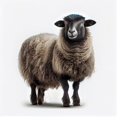Dalesbred sheep breed isolated on white background. Generative AI