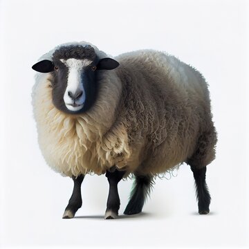 Dorper sheep breed isolated on white background. Generative AI