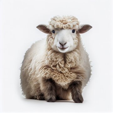 Finnsheep sheep breed isolated on white background. Generative AI