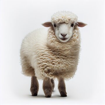 Finnsheep sheep breed isolated on white background. Generative AI