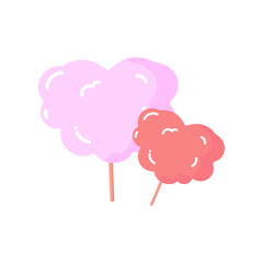 icon hearts cotton candy. on a white background. vector illustration. happy valentine day
