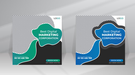 Digital Business Marketing Banner for Social Media Post or Square Banner Design Template