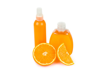 Cosmetic products for sunburn and sunburn isolated on white .