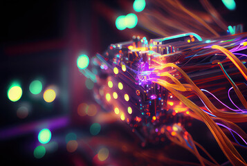Modern Fiber Optics - Generative AI illustration