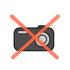 The icon that prohibits photography. 