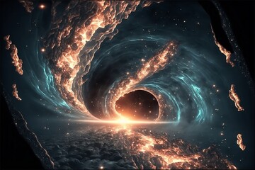 The flow of time and space in an infinite universe 
