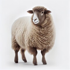North country cheviot sheep breed isolated on white background. Generative AI