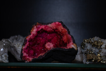 Chrystal from the mines, colorful and precious mine flower, shiny stone - obrazy, fototapety, plakaty