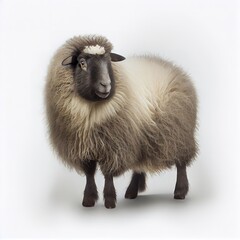 Suffolk sheep breed isolated on white background. Generative AI